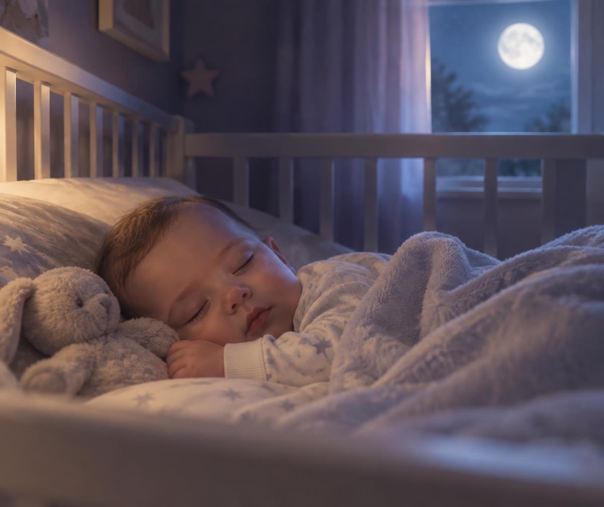Bebê dormindo tranquilo no berço